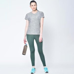 Women Green Solid Stretchable Yoga Tights